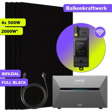 2000W Balkonkraftwerk mit Anker SOLIX Solarbank 3 PRO