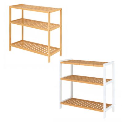 belviona Schuhregal aus Bambus, 3 Ablageflächen, 60x26x66 cm, verschiedene Farben