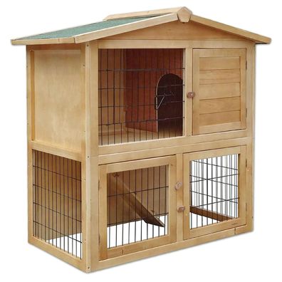 Kaninchenstall aus Holz Kleintierhaus Outdoor Tierstall 98x54x100 cm