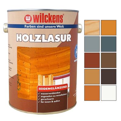 Wilckens Holzlasur Seidenglaenzend 0.75 LTR Innen Aussen Langzeitlasur