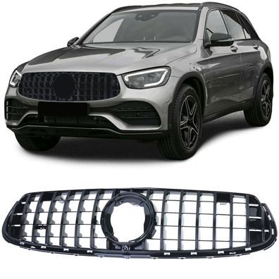 Sport Kühlergrill Schwarz Glanz für Mercedes GLC X253 Coupe C253 2019-2022
