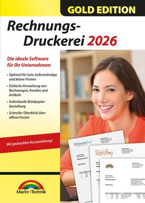 Rechnungsdruckerei 2026 Gold Edition - Kein Abo - Windows PC - Download Version