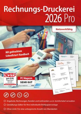 Rechnungs-Druckerei 2026 Pro - !! Kein Abo !! - PC Download Version