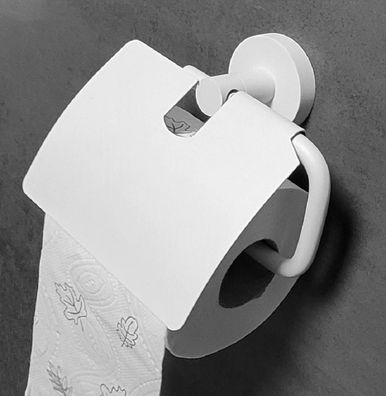 Kosmos White/ Weiß WC-Papierhalter mit Deckel Metall pulverbeschichtet Reduziert