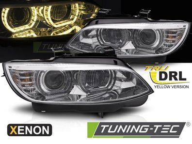 3D Xenon "YellowSign" LED Tagfahrlicht Angel Eyes Scheinwerfer für BMW 3er Coupe/Cab