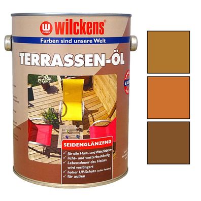 Wilckens Terrassen-oel Seidenglaenzend 2.5 LTR Holzöl Holzpflege Holzschutz