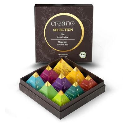 Creano Geschenkset Bio Kräutertee 9er Pyramiden Organic HERBAL TEA