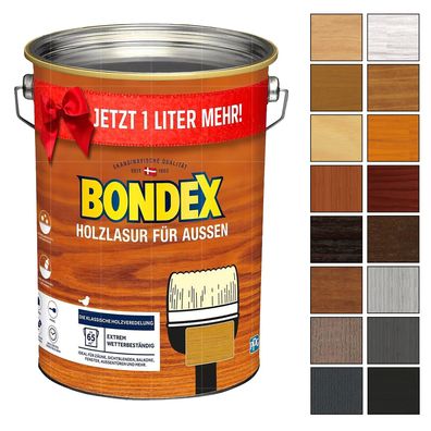 BONDEX Holzlasur für aussen 5 LTR Dünnschichtlasur Holzschutz Grundierung