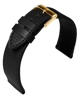 Eulit Barington > Uhrenarmband schwarz Leder > Bauhaus Design