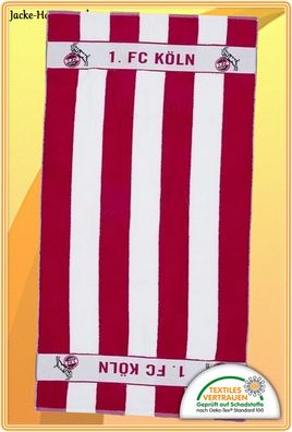 1. FC Köln Handtuch Duschtuch Badetuch Strandtuch Rot Weiss Geis Gr.70x140cm NEU