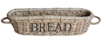Rattan Baguettekorb „BREAD“ mit Griffen