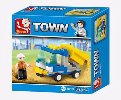 Sluban Kipplaster Bausteine Klembausteine Town Baustelle B0178 - 65 Teile