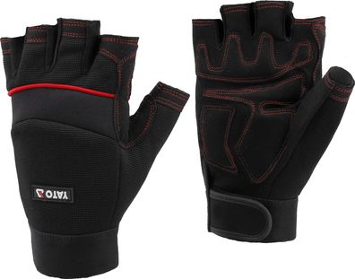 Arbeitshandschuhe, Fingerlos, Kunstleder, PU, Spandex