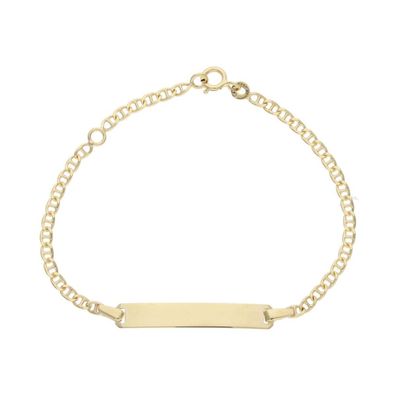 Gravur Armband Gold 585 Stegpanzer Kinder JL10-03-3542 JuwelmaLux