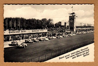 Postkarte Ansichtskarte 1000km Rennen Nürburgring Moss an Spitze ungelaufen Rennsport