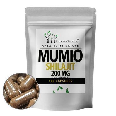 Shilajit 200mg - 100 Kapseln - Mumijo Extrakt - Fulvinsäure - Forest Vitamin