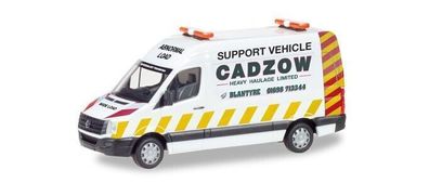 Herpa 093897 - VW Crafter Kasten Hochdach Begleitfahrzeug - Cadzow (GB). 1.87
