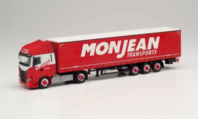 Herpa 314060 - Iveco S-Way Gardinenplanen-Sattelzug - Monjean. 1:87