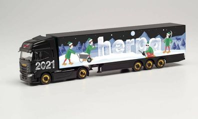 Herpa 314176 - Iveco S-Way Koffer-Sattelzug - Herpa Weihnachtsmodell 2021. 1:87