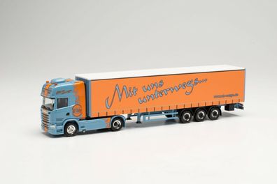 Herpa 314800 - Scania R `13 TL Lowliner-Gardinenplanen-Sattelzug - MB Cargo 1:87