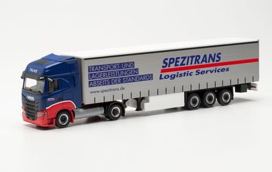 Herpa 315258| Iveco S-Way LNG Gardinenplanen-Sattelzug ?Spezitrans?| 1:87