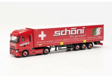 Herpa 316446 Renault T facelift 4 Gardinenplanen-Sattelzug Schöni International