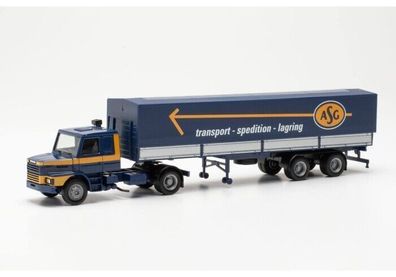 Herpa 317061 | Scania Hauber Pritsche-/Planen-Sattelzug | ASG (S) |1:87