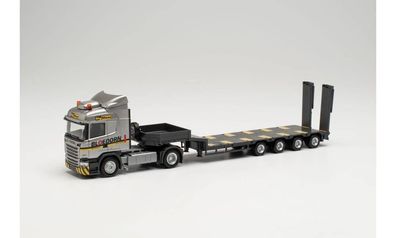 Herpa 949590 - Scania R´13 HL 4x2 Semitieflade-Sattelzug "Bloedorn" 1:87