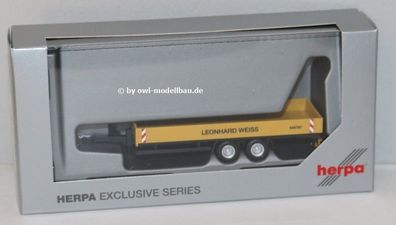 Herpa 950442| Tiefladeanhänger ohne Rampen "Leonhard Weiss"| 1:87