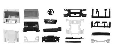 Herpa TS 083928 - Fahrerhaus MAN TGX XLX Euro 6 ohne WLB & Dachspoiler. 1:87