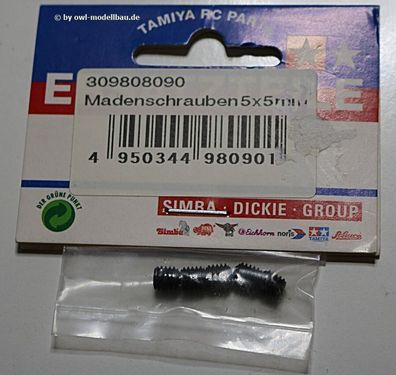 Tamiya 309808090 - Madenschrauben 5x5 mm (5 Stk.)