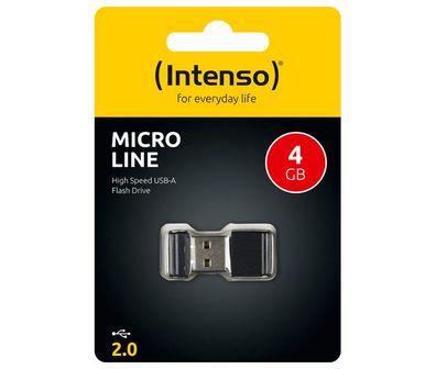 USB 2.0 Stick 4GB, Micro Line, schwarz