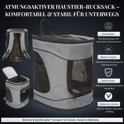 Haustierrucksack, Hunderucksack, Tiertasche, Katzen- und Hundetasche