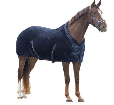 QHP Showdecke Pferdedecke Abschwitzdecke Sensisoft navy kuschelweich