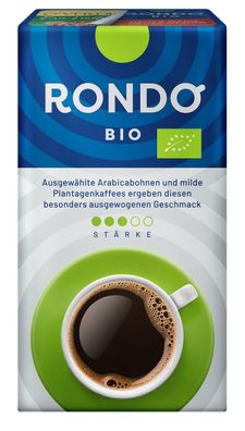 Röstfein Rondo Bio Filterkaffee Gemahlen, Bio Rainforest Alliance 12 x 500g