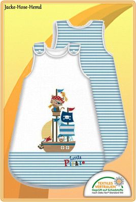 Schlafsack Pirat Babyschlafsack Piratenschiff Eule Katze Papagei Gr. 90x45cm NEU