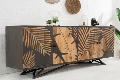 Casa Padrino Designer Kommode Sideboard 175 x 45 x H.75cm Fernsehschrank - Handgefer