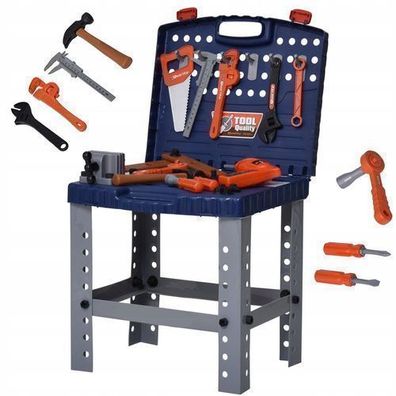 Rosfix Spielzeug Werkbank Set – 67 Teile mit Koffer | 58x42x28 cm