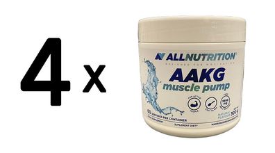 4 x Allnutrition AAKG Muscle Pump, Natural - 300g
