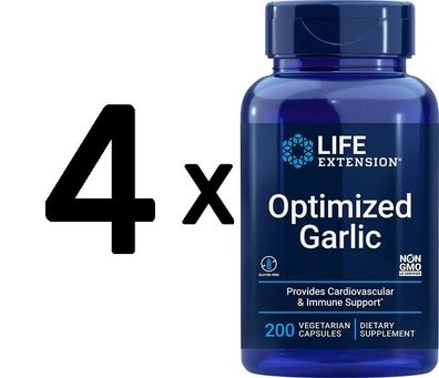 4 x Life Extension Optimized Garlic - 200 vcaps