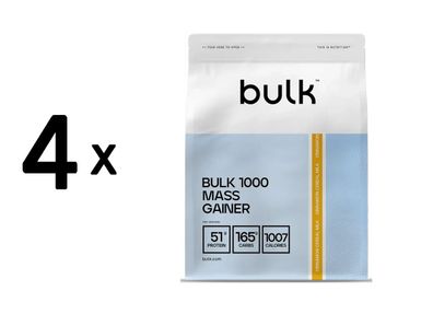 4 x Bulk Bulk 1000 Mass Gainer (4050g) Cinnamon Cereal Milk