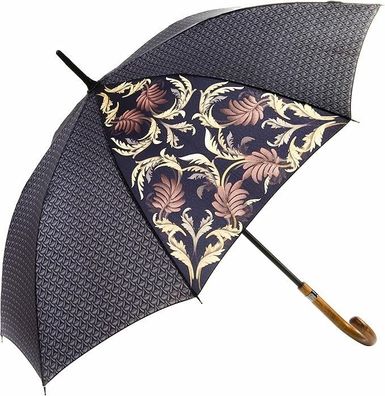 Mary Sam´s Regenschirm Stockschirm Blumenmuster Damen Herren Schwarz Gold Braun Groß
