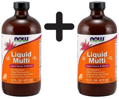 2 x NOW Foods Liquid Multi, Orange - 473 ml