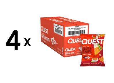 4 x Quest Nutrition Protein Tortilla Chips (8x32g) Bufallo Ranch