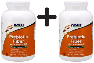 2 x NOW Foods Prebiotic Fiber with Fibersol-2 - 340g