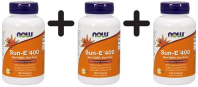 3 x NOW Foods Sun-E, 400 IU - 120 softgels