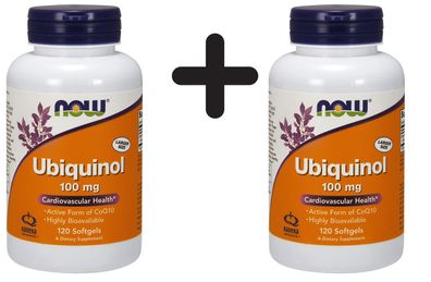 2 x NOW Foods Ubiquinol, 100mg - 120 softgels