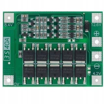 Rosfix BMS Ladegerät Modul 3S 40A – 12,6V | Schutz für Li-Ion 18650