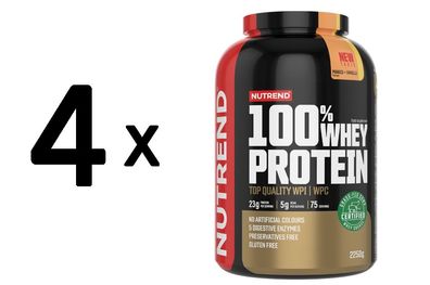 4 x Nutrend 100% Whey Protein, Mango + Vanilla - 2250g