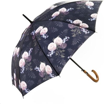 Mary Sam´s Regenschirm Stockschirm Blumenmuster Rosa Lila Damen Herren Ultraleicht